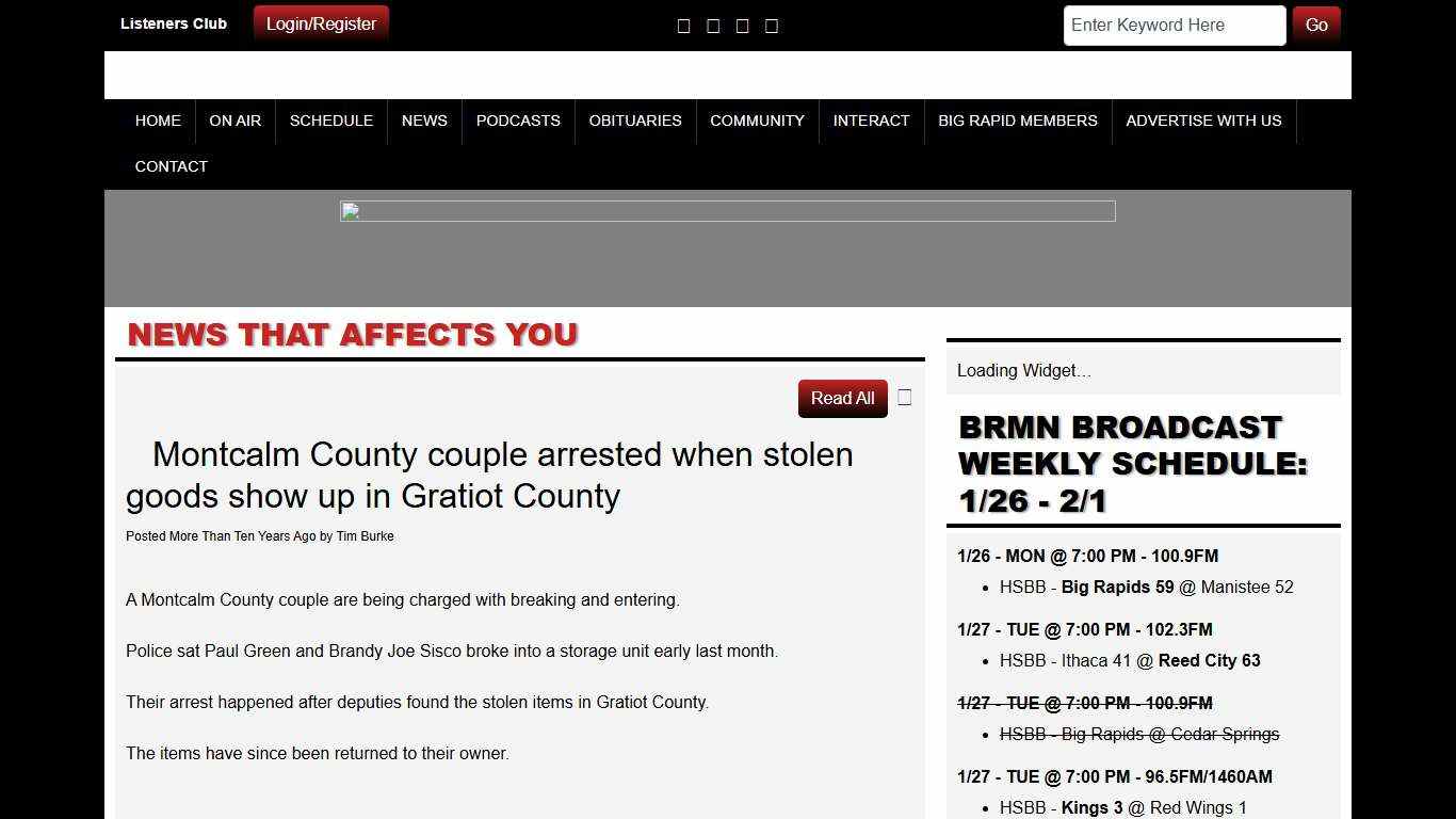 Montcalm County couple arrested when stolen goods show up in Gratiot County